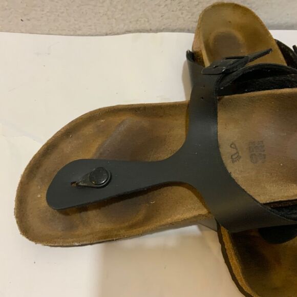 Birkenstock Gizeh Birko-flor flip-flop thong sandals 40 9 black - Picture 6 of 10